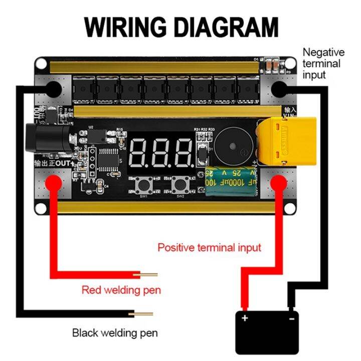 12v-handheld-adjustable-spot-welding-machine-control-board-for-18650-battery-spot-welder-0-1-0-2mm-nickel-sheet