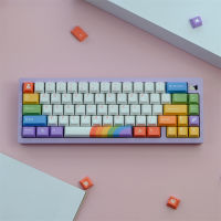 Gmk คีย์บอร์ดสีรุ้ง129คีย์,รูปร่างเชอร์รี่ PBT ห้าด้านการระเหิดพร้อม2U 1.75U เปลี่ยนสำหรับสวิตช์ MX เชอร์รี่คีย์บอร์ดแบบกลไก Keychron/ RK61/GK61/Anne Pro 2