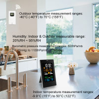 Digital Wall Clock Color Weather Station Temperature Humidity Wireless Sensor Table Desk Watch Home Decoration Modern Design