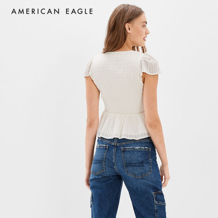 american-eagle-v-neck-smocked-babydoll-blouse-เสื้อเบลาซ์-ผู้หญิง-เบบี้ดอล-คอวี-ewsb-035-4961-106