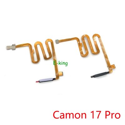 CH9 LE7อากาศสำหรับ Tecno Camon 17 Pro 17 P 18 Premier 12,CG6ที่อ่านลายนิ้วมือ Touch ID Sensor Return Key สายเคเบิลปุ่มโฮมโค้ง