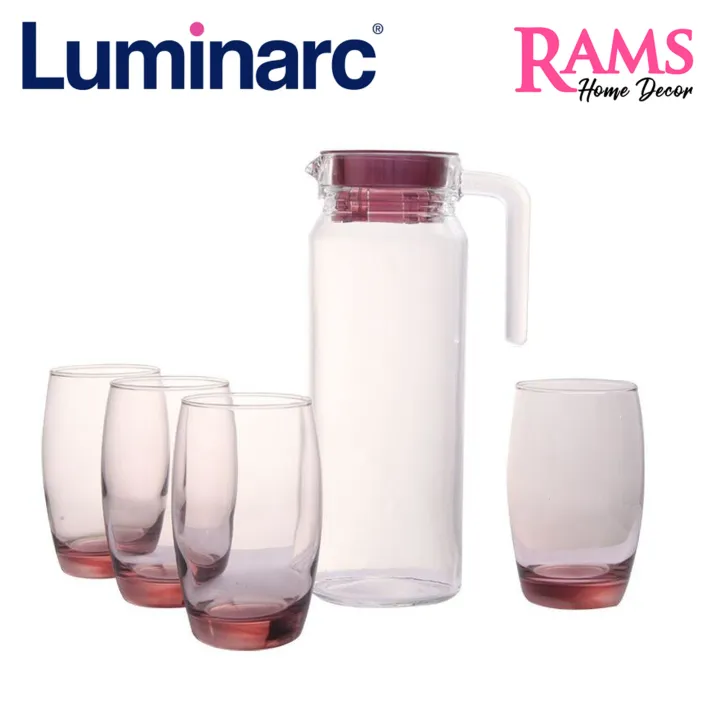 Luminarc 5 Pcs Rotterdam Water Drink Set Gelas Minuman Set Drinkware Jug And Glasses Set 4768