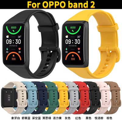 เหมาะสำหรับสายรัด OPPO Band 2 สายอย่างเป็นทางการสายรัดสร้อยข้อมือสมาร์ทกีฬาสายซิลิโคนสร้อยข้อมือ OPPO แฟชั่นรุ่นที่สองและเรียบง่าย