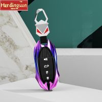 Hardingsun โลหะผสมที่มีสีสัน + ซิลิกาเจลหุ้มกุญแจรถสำหรับ Perodua Bezza / MYVI / Aruz กุญแจรถยนต์รีโมทไร้กุญแจ