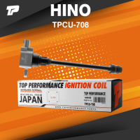 Ignition coil ( ประกัน 3 เดือน ) คอยล์จุดระเบิด HINO P11C / FM2P 360 แรง 24V NGV CNG ตรงรุ่น แบบใหม่ก้านทนความร้อนสูง - TPCU-708 - TOP PERFORMANCE JAPAN - คอยล์หัวเทียน คอยล์ไฟ ฮีโน่ รถบรรทุก 6ล้อ 10ล้อ สิบล้อ หกล้อ 19500-E0140