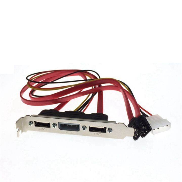 PC DIY SATA to ESATA and 4Pin IDE Molex Power PCI Bracket Slot Cable  Full-Height Profile for External Hard Drive 