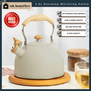 2.5L Vintage Whistling Water Kettle Stove Stop Loud Whistle Teapot