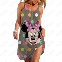 jkk 2023 New Womens Round Neck Sleeveless Loose and Minnie Sleeping  Print