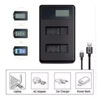 LCD DAUL CHARGER NP-F550  SMALL (0636)