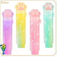 ZHIMUA 4 Pcs อุ้งเท้าแมวอุ้งเท้า ยางลบหดได้ สีพาสเทลสีพาสเทล เครื่องกลเครื่องกลเครื่องกล ยางลบและลบ น้ำหนักเบามาก คาวาอิ ดันลบ เครื่องใช้ในสำนักงาน