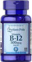 [Puritans Pride] Vitamin B-12 B12 500MCG Hydrocobalamin 100 Capsules