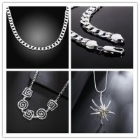 Wholesale Charm silver color necklace jewelry crystal Men women fashion Wedding pendant necklace jewelry free shipping N020 【hot】qju686