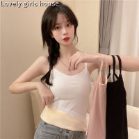 【♡Lovely girls house♡】เสื้อหนาวอบอุ่นเสื้อแขนกุดผ้ากำมะหยี่หนาสำหรับผู้หญิงบุกำมะหยี่รัดรูปเสื้อซับในเข้ารูปสำหรับนักเรียนกันความเย็น