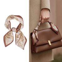 ★New★ Retro silk scarf long strip bag handle strap headband high-end wrapping strap handbag imitation silk neck accessories