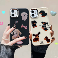 เคส RouJiang สำหรับ iPhone 15 14 13 12 11 Pro Max X Xr Xs Max 7 8 Plus SE 2020Apple การ์ตูนสุนัขน้อยน่ารักเลนส์ป้องกันเคสโทรศัพท์