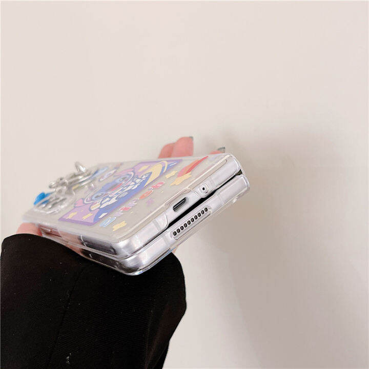 korea-cute-cartoon-pendant-phone-cases-for-samsung-galaxy-z-fold-3-clear-pc-hard-cover-case-for-samsung-z-fold3-zfold3-zfold-3