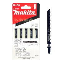 Makita No.58 ใบเลื่อยจิ๊กซอว์ท้ายแหลม ขนาด 75มม. สำหรับงานไม้ ความหนา 4-65มม. 1 แพ็คเกจบรรจุ 5ใบ