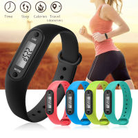 สร้อยข้อมือซิลิกาเจล Run Step Watch Bracelets Pedometer Calorie Counter Digital LCD Walking Distance Wrap Cuff Drop Ship