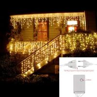 [Ricky Lighting] 5M ผ้าม่าน Icecle Led String Light Droop 0.4/0.5/0.6M Christmas Holiday Garlands Faiy Xmas Party Garden Stage ตกแต่ง Led