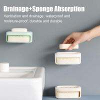 Sponge Wipe And Drain Box With No Marks Or Holes Double Soap Rack Layer Storage M4X2