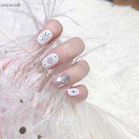 MICACOH DIY INS ดอกไม้ทำเล็บมือริบบิ้นติดตัวเองการตกแต่งศิลปะเล็บฟอยล์รูปลอกย้อนยุค Balletcore สติ๊กเกอร์ติดเล็บ