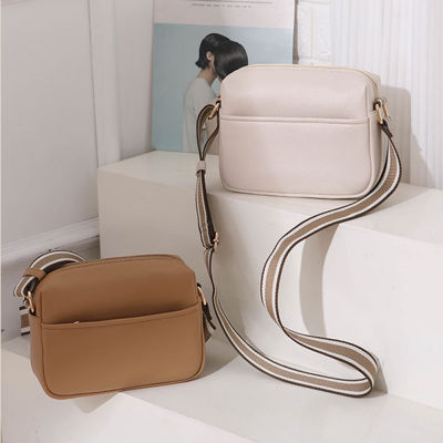 Casual PU Leather Wide Straps Satchels Trend Solid Color Shoulder Bags Crossbody