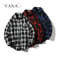 VANAQ เสื้อแจ็กเก็ตเข้ารูปฉบับภาษาเกาหลีแขนยาวสำหรับเสื้อเชิ๊ตชายลายสก็อต,เสื้อแจ็กเก็ตมีหลายโอกาสลำลองสำหรับนักเรียนชาย