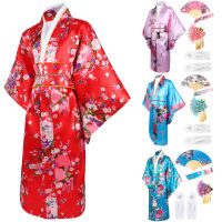 top●yuanhe Japanese Traditional Dress Kimono Robe for Kids Girls Costume