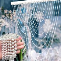 18M wedding props artificial pearl bead curtain for room closet partition wedding holiday party bedroom hotel hall decoration