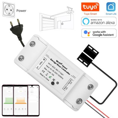 ❧✁ Tuya Smart Garage Door Opener Controller WiFi Switch App Remote Control Timer Works with Alexa Google Assistant Voice Commands