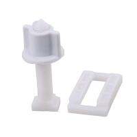 10Pcs White Plastic Rectangular Toilet Seat Cover Hinge Blind Hole Nut Screws