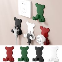 Strong Self Adhesive Hook Storage Double-row Cute Bear Supplies Bedroom Wall Hanging Door Kitchen Bathroom Decor Multifunctional