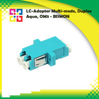 ข้อต่อกลางไฟเบอร์ออฟติก LC-Adaptor Multi-mode, Duplex Aqua, OM3 - BISMON