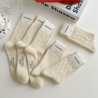 ♤  2023 New Autumn Winter Cotton Thermal Knitting Home Stockings Women Girls JK Japanese Sweets Kawaii Cute White Lolita Long Socks