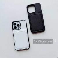 ?เป็นที่นิยมมากที่สุด?เคสโทรศัพท์หนังกระเป๋าใส่บัตรถักด้วยมือสำหรับ Iphone 14 Pro Max 14Plus 13 12 11เคสโทรศัพท์สไตล์เรียบง่ายสีดำและสีขาว