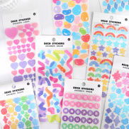 Sticker confetti hologram Pink Heart hình dán trang trí Polcos idol bullet