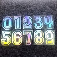 Racing Numbers Sticker Motorcycle Scooter Refit Decorative Reflective Decals Car Body Glass Laser Rainbow Styling Stickers Decals  Emblems