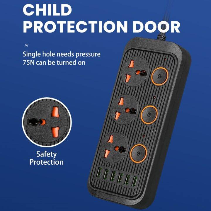 new-popular-jfkdxac-outletsstrip-3-1a-พอร์ต-usbcharging-euukadapter-ตัวกรองเครือข่าย-extensionsocket