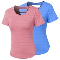 2022 Gym Top For Women Quick Dry Yoga Shirts Short sleeve Outdoor Running Sport Shirt Fitness Clothing Women Top