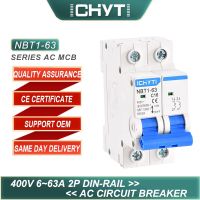 Chyt Nbt1-63 2P โปร่งใสใช้ในครัวเรือน Din Rail Ac 400V 63a ชนิด C สวิตช์แอร์เบรกเกอร์ Mcb ขนาดเล็ก