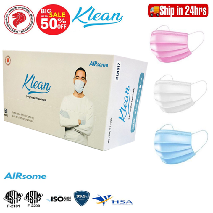 klean airsome 3 ply surgical face mask