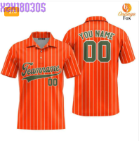 Orange 3D Golf Polo Shirt Customization Name Number Team Name Customization