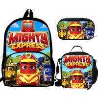 HOT★3Pcs Mochila Mightying Express กระเป๋าเป้พิมพ์ลายสำหรับเด็กหญิงเด็กชายกระเป๋าเด็กรูปแบบ BookBag เด็กกระเป๋านักเรียนเป้สะพายหลัง