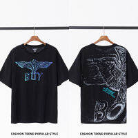 Boy London Summer Three-dimensional Printing Wings Mens and Womens Short-sleeved T-shirt Loose Street Hip-hop Casual Top