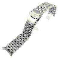 Qinband สายนาฬิกาข้อมือสแตนเลส316L 20มม. 22มม. สำหรับ Seiko SKX007/009 SKX173/175สายรัดข้อมือพร้อมปลายโค้งสายนาฬิกาโลหะหัวเข็มขัดพับเหล็กแข็ง