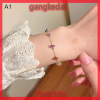 Gangke สร้อยคอโซ่หินสีแบบเรียบง่ายสไตล์เกาหลีสำหรับผู้หญิงสร้อยคอประดับกระดูกไหปลาร้าชายหาดของขวัญเพื่อความงาม