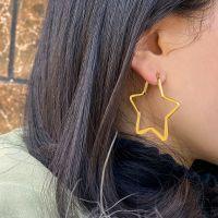 【HOT】✵✸☽ 30/40/50/60mm Fashion Hollow Star Big Hoop Earring Punk Hip Hop Statement Jewelry