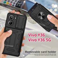 เคส Vivo Y36 5ก. 4ก. 2023กล้องเลื่อนเคสเกราะกันกระแทกสำหรับ Vivo Y36 Y 36 36Y VivoY36 4ก. 5ก. 2023ตัวยึดช่องเสียบบัตรวงแหวนแม่เหล็กป้องกันฝาหลัง