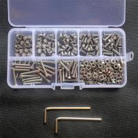 ✌۩ 280pcs/lot M3x4-M3x20 304 stainless steel hex socket flat head countersunk screws nuts assortment kits with box free wrench 62