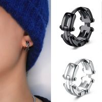 【YP】 Fashion Round Irregular Hoop Earrings for Men Trend Personality Street Jewelry